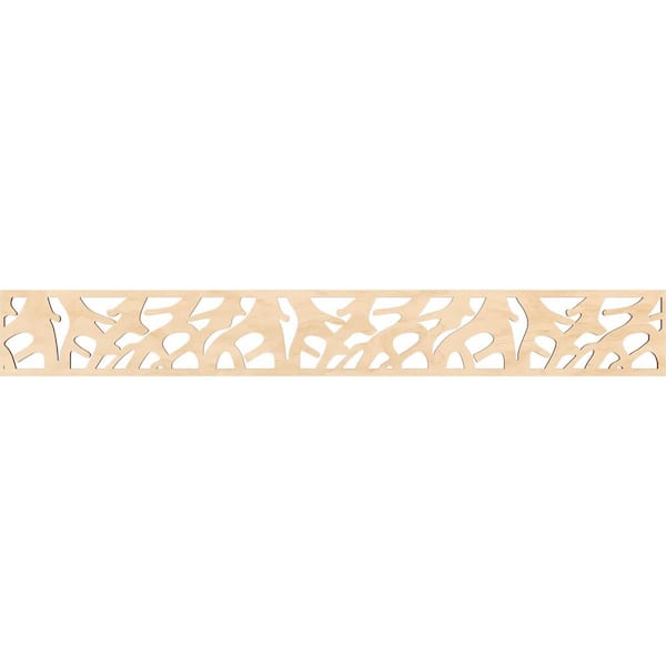 Ekena Millwork Manton Fretwork 0.25 in. D x 46.5 in. W x 6 in. L Birch Wood Panel Moulding