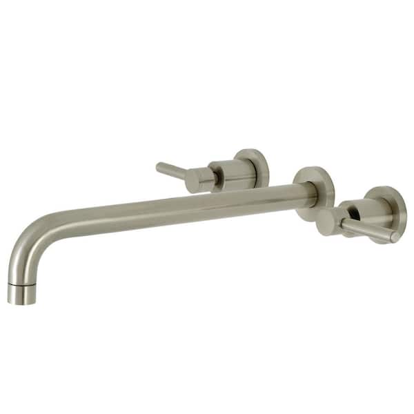 Kingston Brass Concord 2-Handle Wall Mount Tub Faucet in Brushed Nickel (Valve Included)