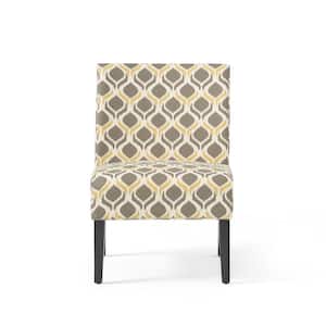 Galilea Yellow/Gray Pattern Fabric Accent Chair