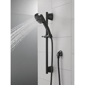 3-Spray Patterns 1.75 GPM 2.81 in. Wall Mount Handheld Shower Head with Slide Bar in Matte Black