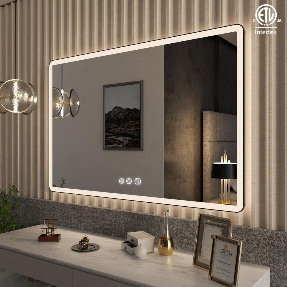 Rizitoc 55 in. W x 36 in. H Rectangular Framed Anti-Fog Wall