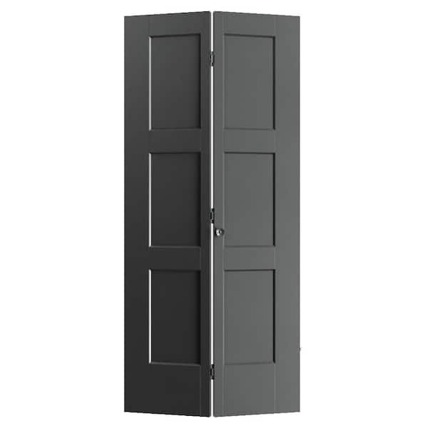 Masonite 36 in. x 80 in. 2-Panel Logan Hollow Core Jet Black
