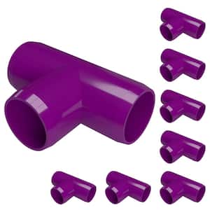 3/4 in. Furniture Grade PVC Tee in Purple (8-Pack)