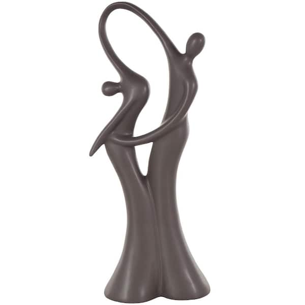 Litton Lane Black Ceramic Dancing People Sculpture