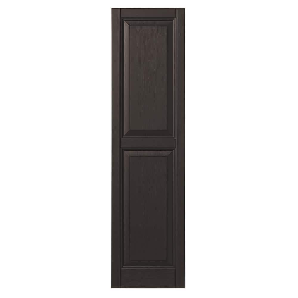 15 in. x 55 in. Raised Panel Polypropylene Shutter Pair in Brown price history on PriceWatchPro
