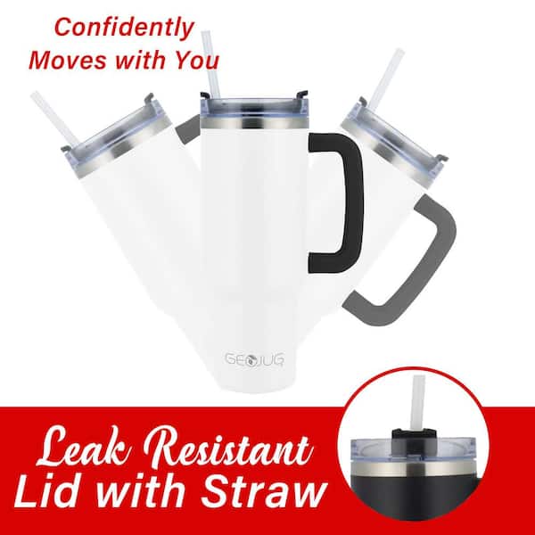 Brentwood Geojug 40 Oz. Insulated Cream Stainless Steel Tumbler