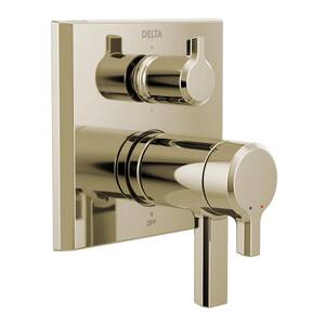 Pivotal 2-Handle Wall-Mount Valve Trim Kit with 6-Setting Int. Diverter in Lumicoat Polished Nickel (Valve Not Included)