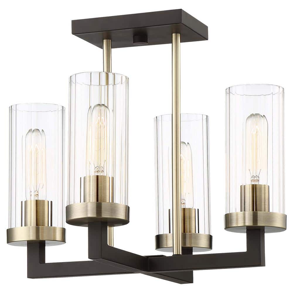 Ainsley Court 4-Light Semi-Flush Mount in Aged Kinston Bronze