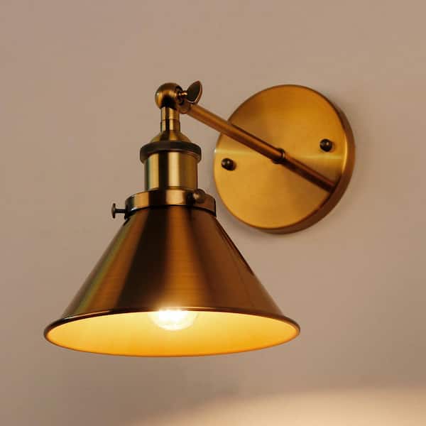 Swivel Wall Sconce - Brass with Cone Shade – Hoi P'loy