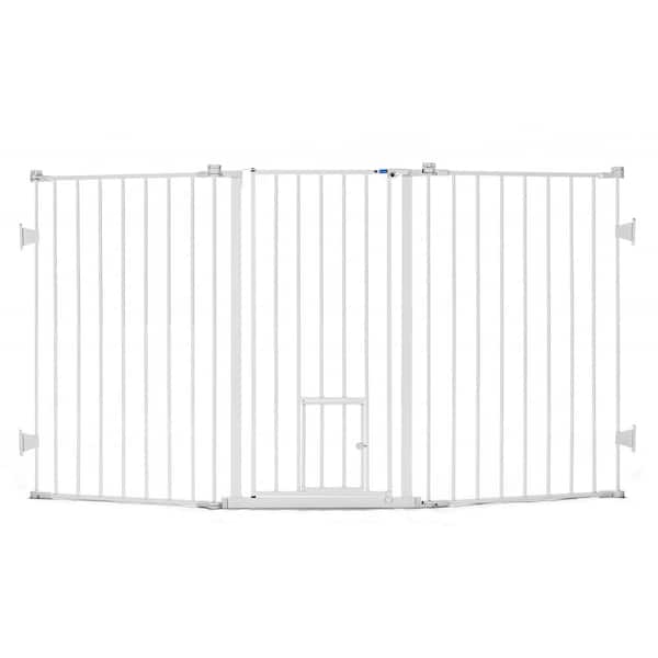 Carlson Pet Products Carlson Flexi Extra Tall Walk-Through Pet Gate with Small Pet Door, White