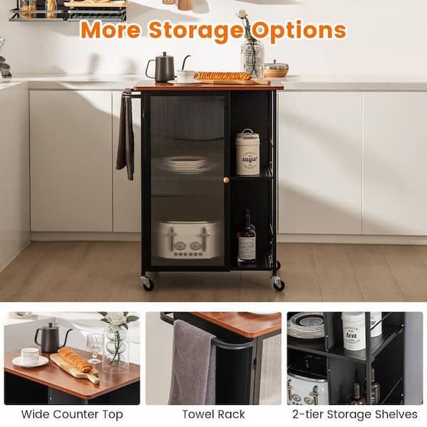 Coffee Bar Accessories and Organizer 2 tier shelf with drawer