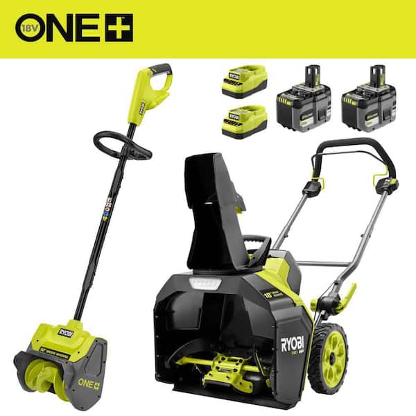 18V HP Brushless 18 in. Single-Stage Cordless Electric Snow Blower & 10" Snow Shovel w/ (2) 6.0 Ah Batteries, & Charger
