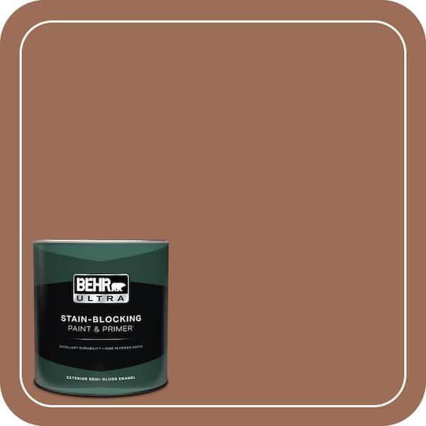 BEHR ULTRA 1 qt. #S210-6 Cinnamon Crunch Semi-Gloss Enamel Exterior Paint & Primer