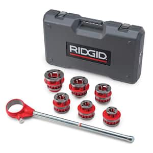 1/2 in. to 2 in. 12-R Manual Exposed Ratchet NPT Pipe Threading Set (6 Die Heads, Alloy Dies, Ratchet/Handle + Case)