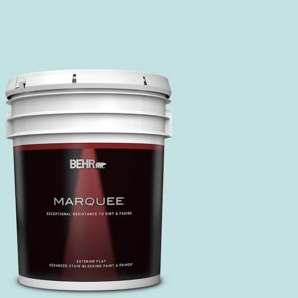 BEHR MARQUEE 5 gal. #T17-04 Peek a Blue Flat Exterior Paint & Primer