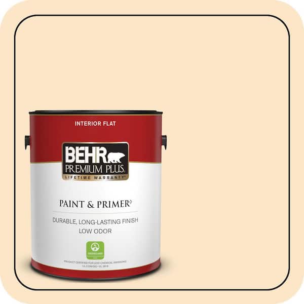 BEHR PREMIUM PLUS 1 gal. #M260-2 Light Nougat Flat Low Odor Interior Paint & Primer