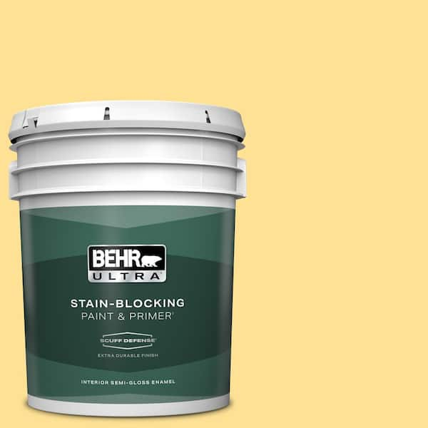 BEHR ULTRA 5 gal. #330B-4 Cheerful Hue Extra Durable Semi-Gloss Enamel Interior Paint & Primer