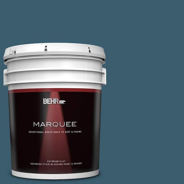 BEHR MARQUEE 5 gal. #550F-7 Blue Spell Flat Exterior Paint & Primer