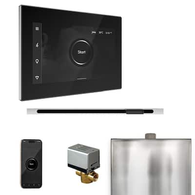 XButler Steam Shower Control Package with iSteamX Control and Linear Steamhead in Black Polished Chrome