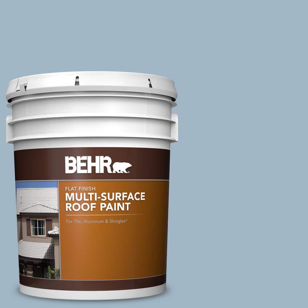 5 gal. #MS-73 Aegean Sky Flat Multi-Surface Exterior Roof Paint