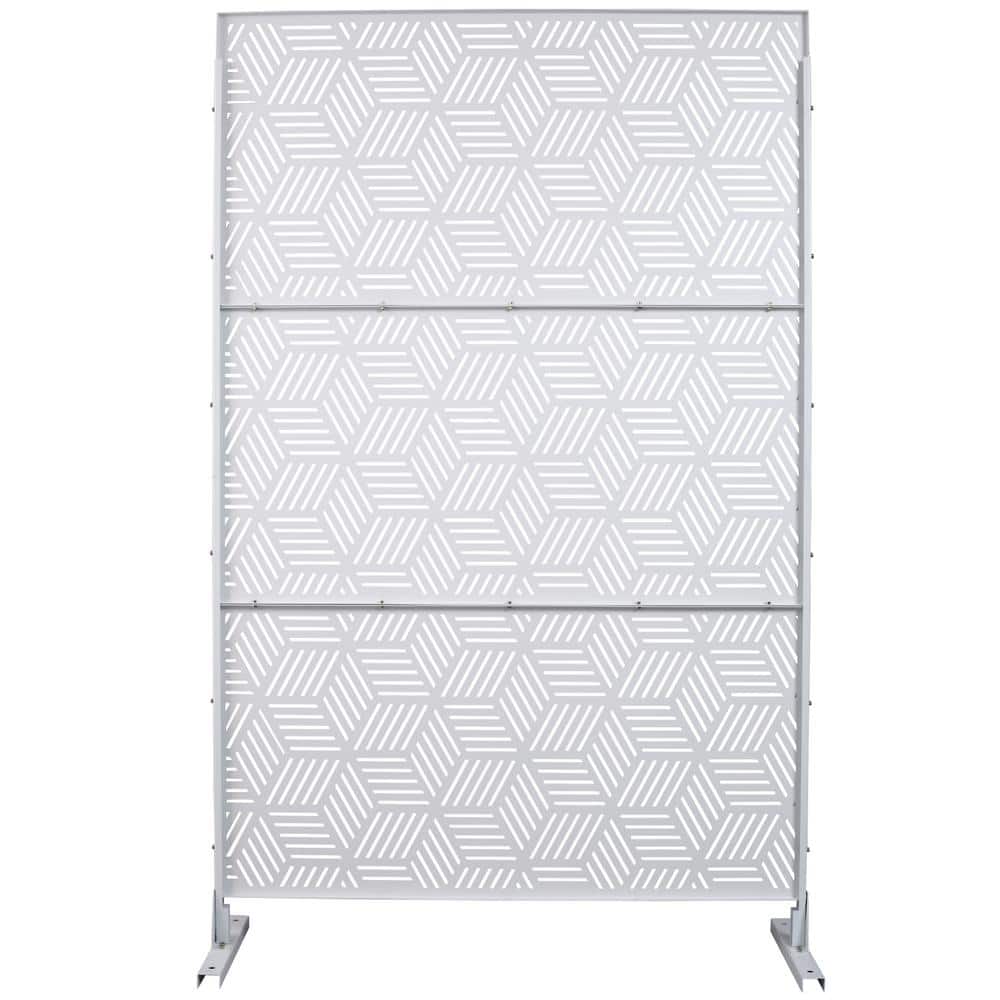 6.3 ft. x 4 ft. White Steel Freestanding Flat Flat Top Decorative Privacy Screen Metal Fence Panel price history on PriceWatchPro
