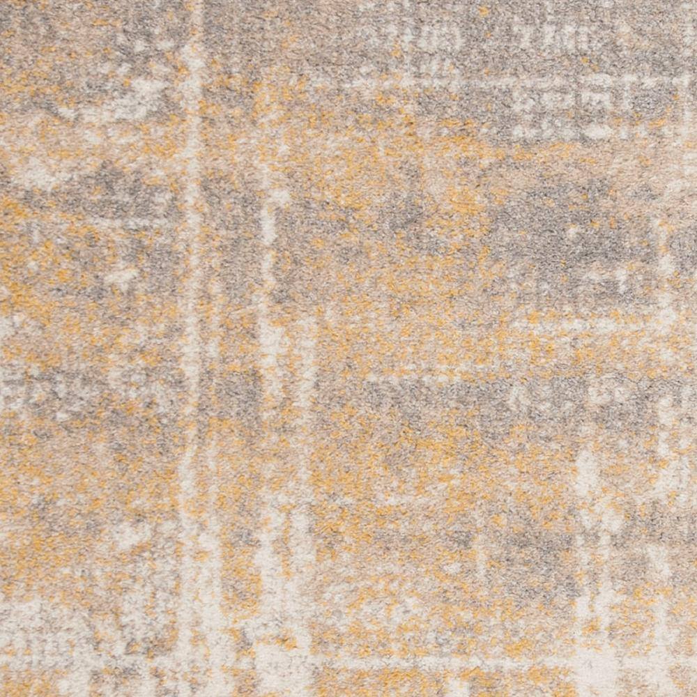 Adirondack Cream and Gold 8' Square Abstract Area Rug