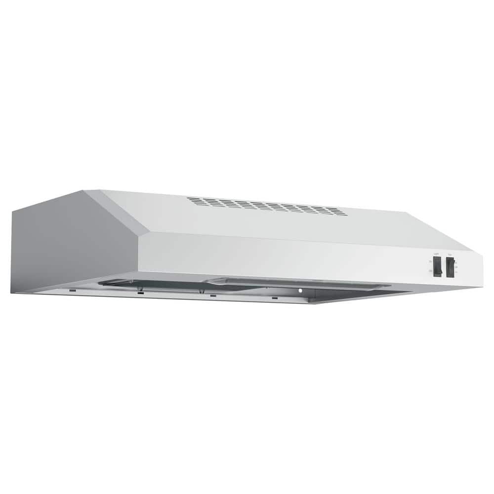24 in. Over the Range Convertible Under the Cabinet Range Hood in Stainless Steel, Silver