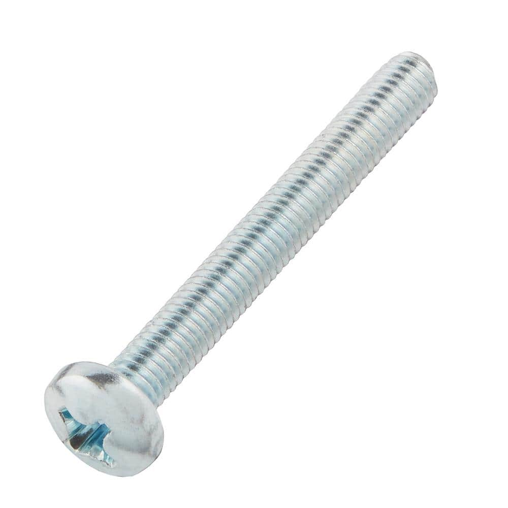 Everbilt M6-1.0x50mm Zinc Pan Head Phillips Drive Machine Screw 1-Piece ...