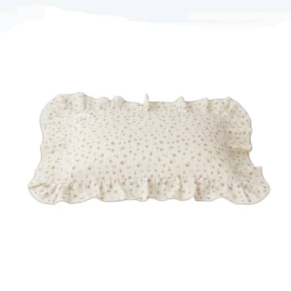 2-Layer Muslin Cotton Toddler Pillowcase - Floral Design for Cribs (14"x20")