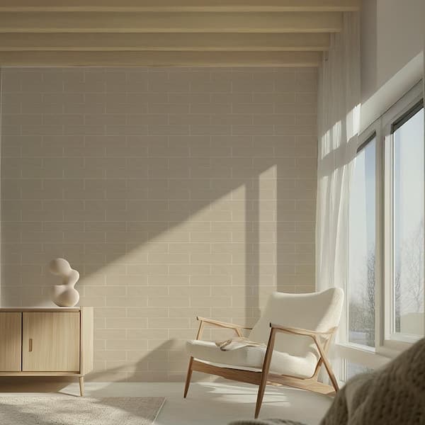 Take Home Tile Sample - Matte Beige 2.5 in. x 5 in. Ceramic Wall Tile Sample