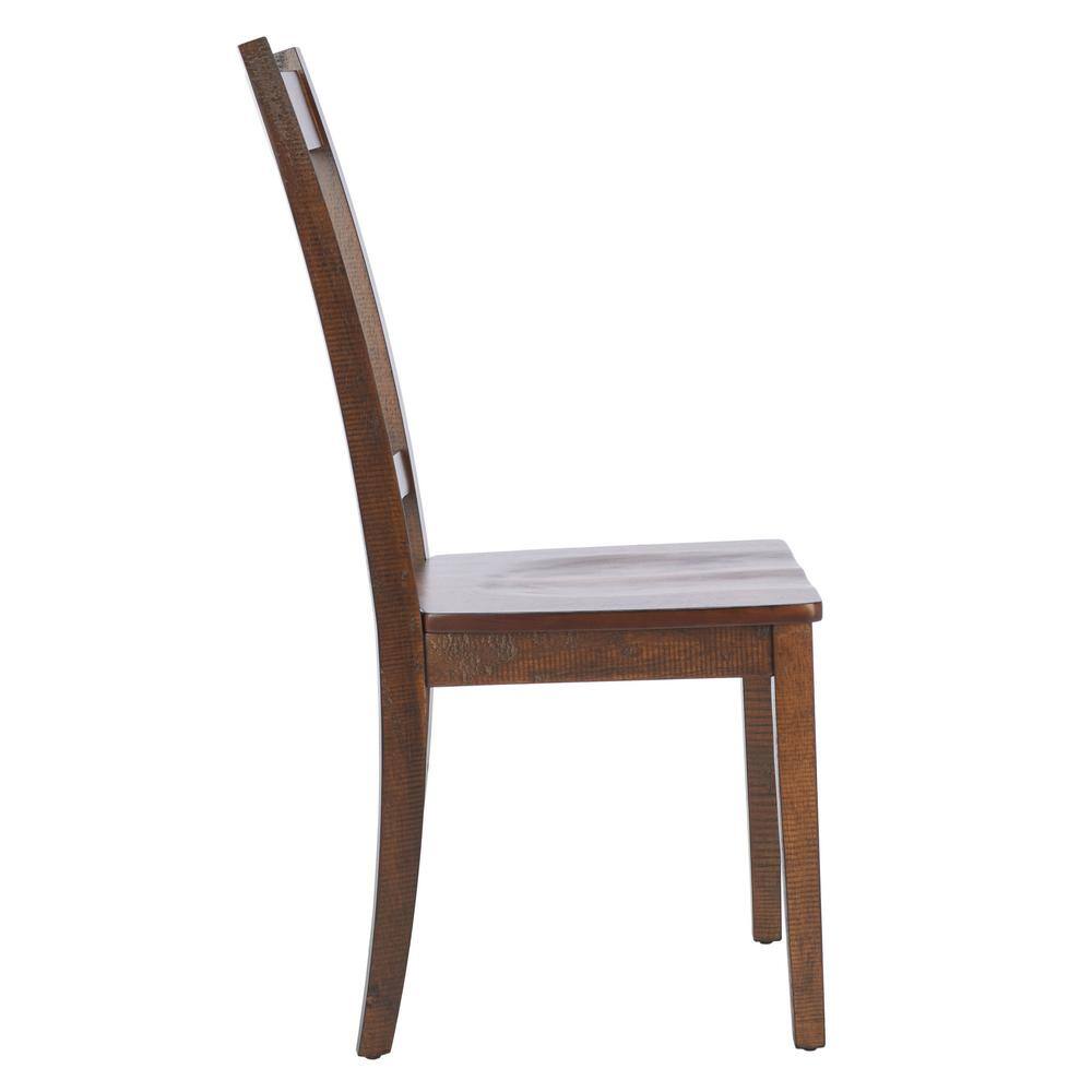 Rustic Café Finish Classic Splat Back Dining Chair Set of 2
