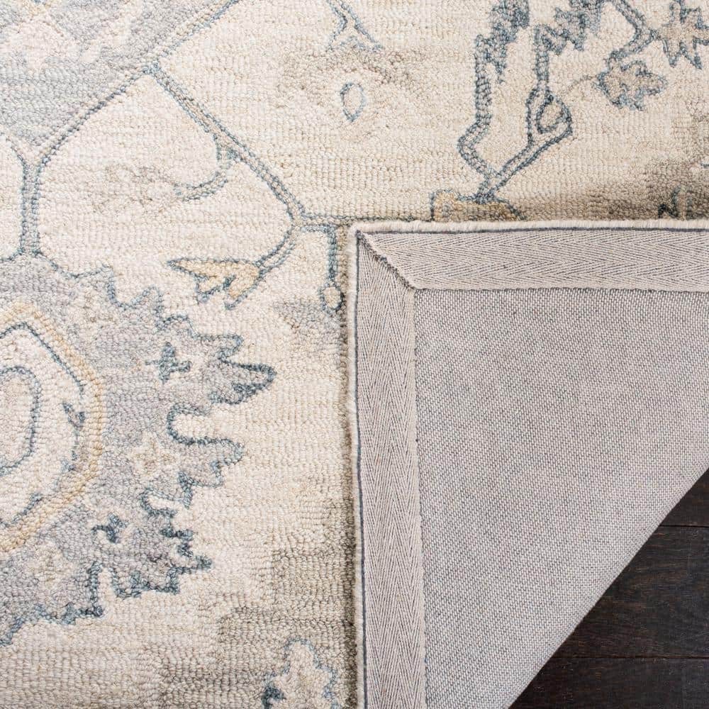 Micro-Loop Ivory/Beige 9 ft. x 12 ft. Border Area Rug - thumbnail 5