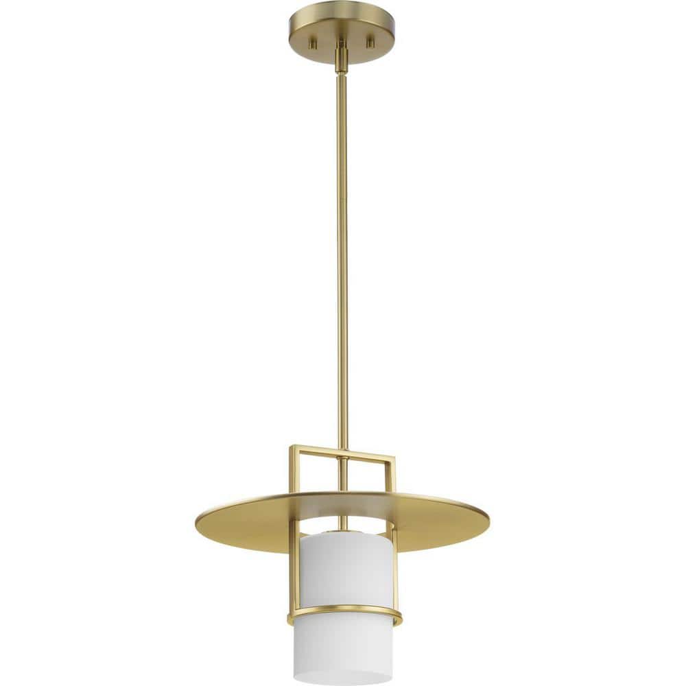 Mystic Brushed Bronze Pendant Light with Etched Glass Shade