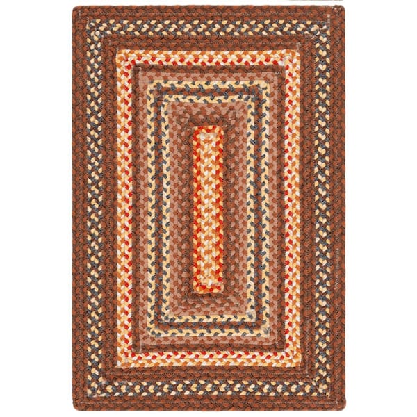 SAFAVIEH Braided Brown/Light Brown 2 ft. x 3 ft. Machine Washable ...