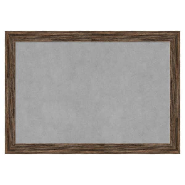 Amanti Art Regis Barnwood Mocha Narrow 27 in. x 19 in Framed Magnetic Board
