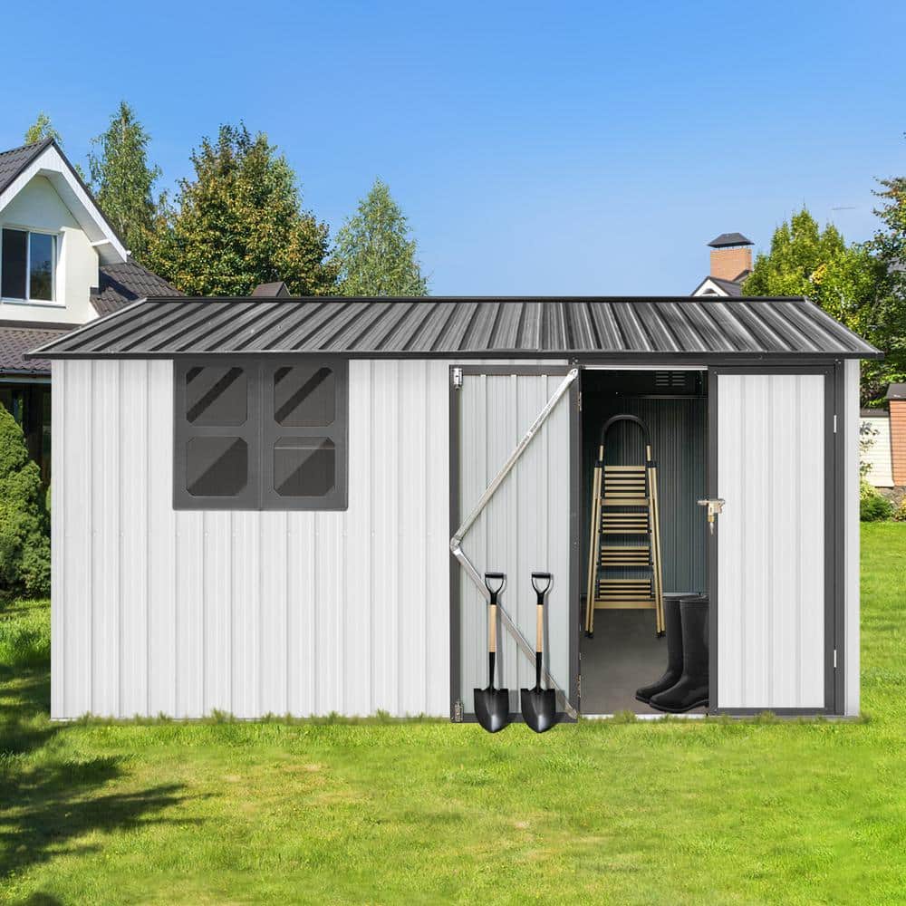 10 ft.W x 12-ft.D Outdoor Metal Shed Utility Tool House With Aluminum Alloy