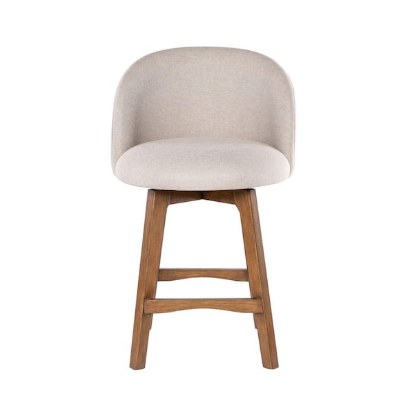 Garet Swivel Wood Counter Stool-Rustic Natural Finish