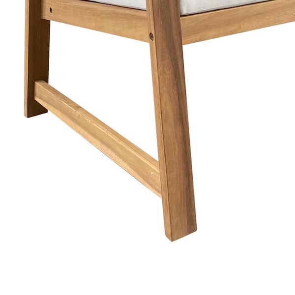 TK CLASSICS Acacia Wood Outdoor Bench with White Cushion TK CLASSICS Acacia Wood Outdoor Bench with White Cushion