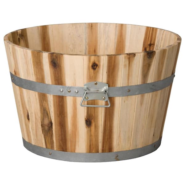 Emissary 20.5 in. Dia Wood Round Planter