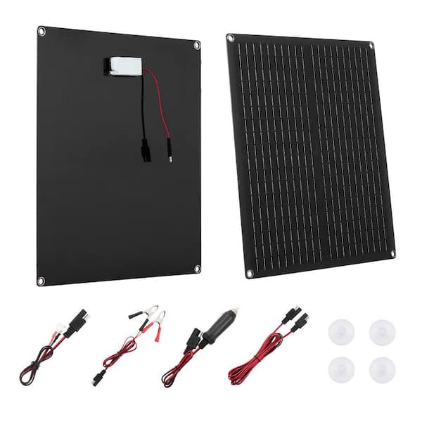 30-Watt 12V Solar Panel Battery Charger, Solar Battery Trickle Charger Maintainer with Built-in Smart Controller, IP67