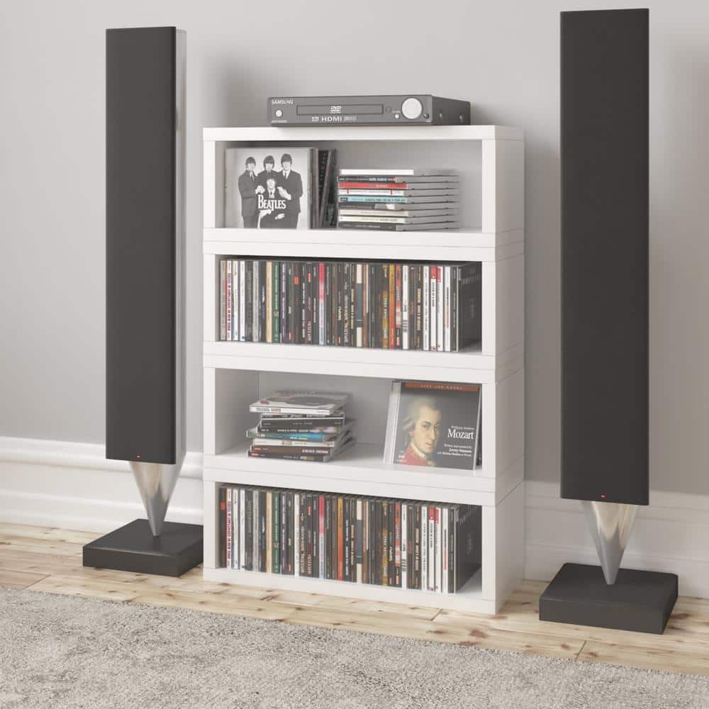Way Basics - Brandclub - zBoard White Stackable CD Rack Storage Shelf
