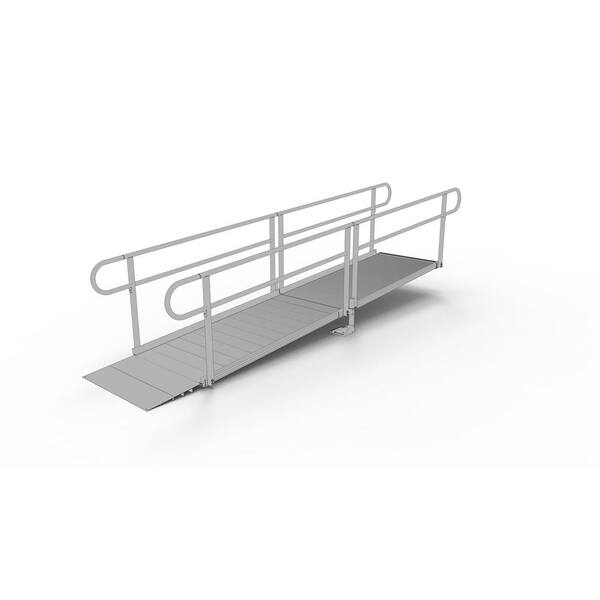 EZ-ACCESS PATHWAY 12 ft. Straight Aluminum Wheelchair Ramp Kit with ...