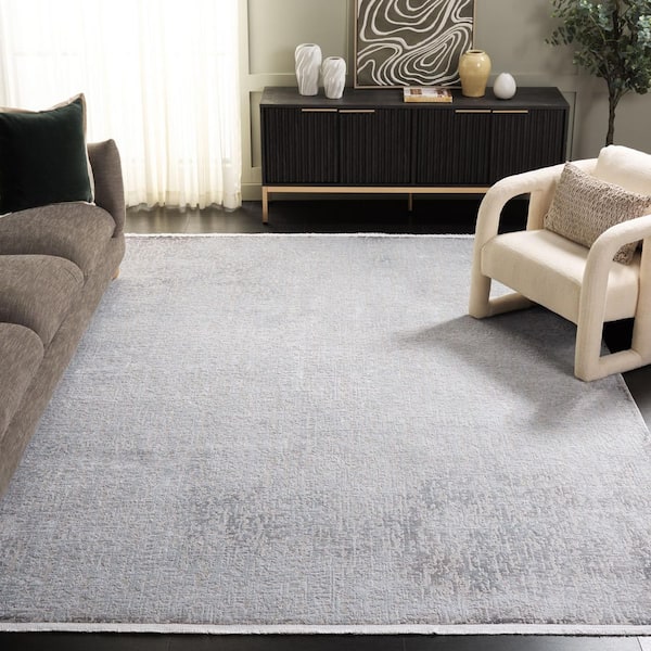 Platinum 9 ft. x 12 ft. Gray/Beige Monochrome Marble Area Rug