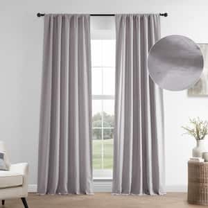 Earl Grey French Linen Rod Pocket Room Darkening Curtain 50 in. W x 108 in. L Single Window Panel