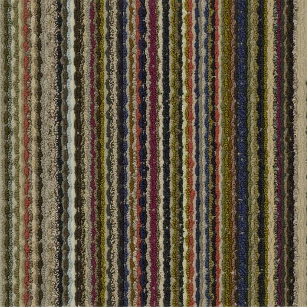 Garland Rug Carnival Random Multi-Color Stripe 18 in. x 18 in. Carpet Tile (16 Tiles/Case)