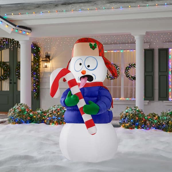 6 ft LED Shivering Snowman Airblown Inflatable I9