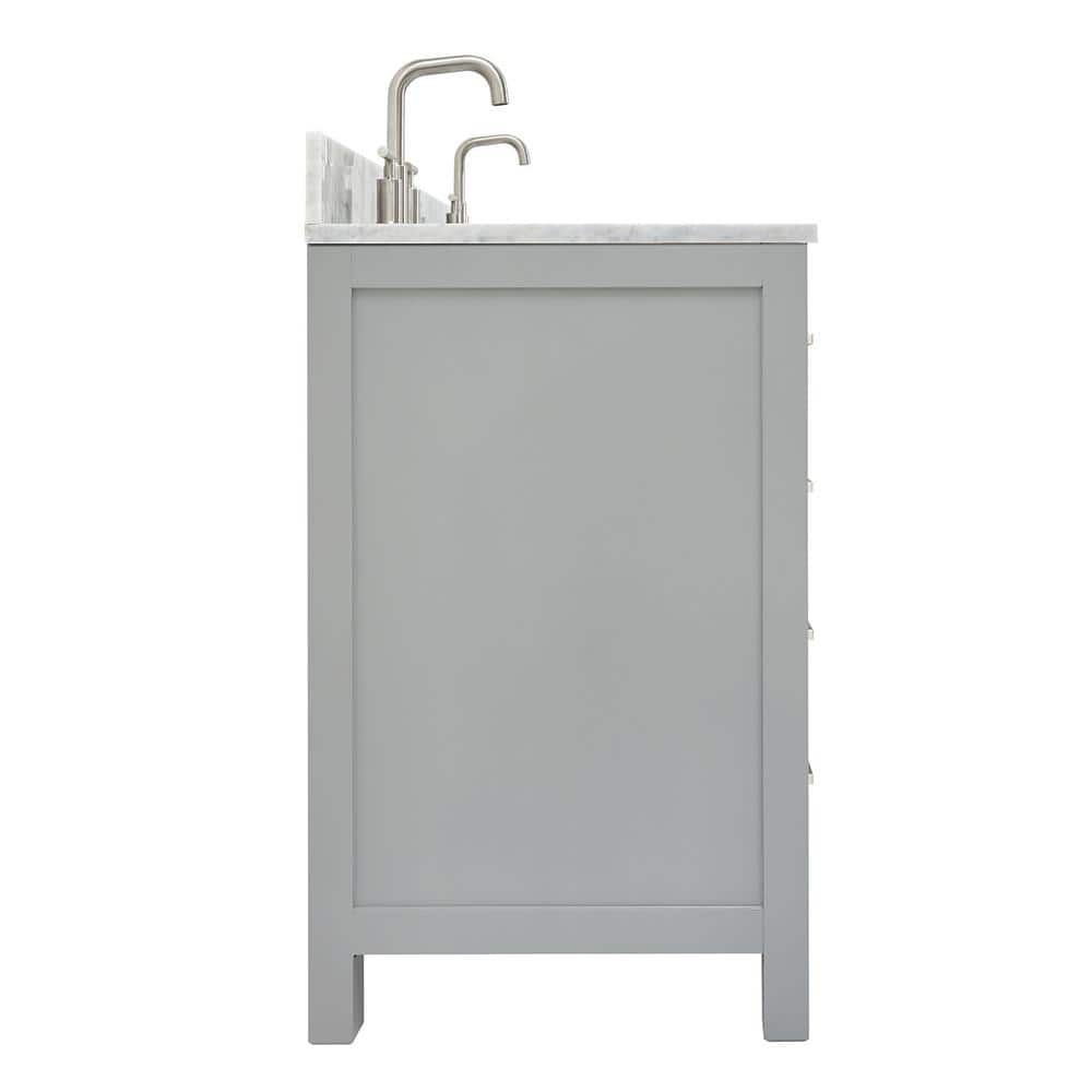 Cambridge 67" Gray Double Freestanding Vanity with Marble Top