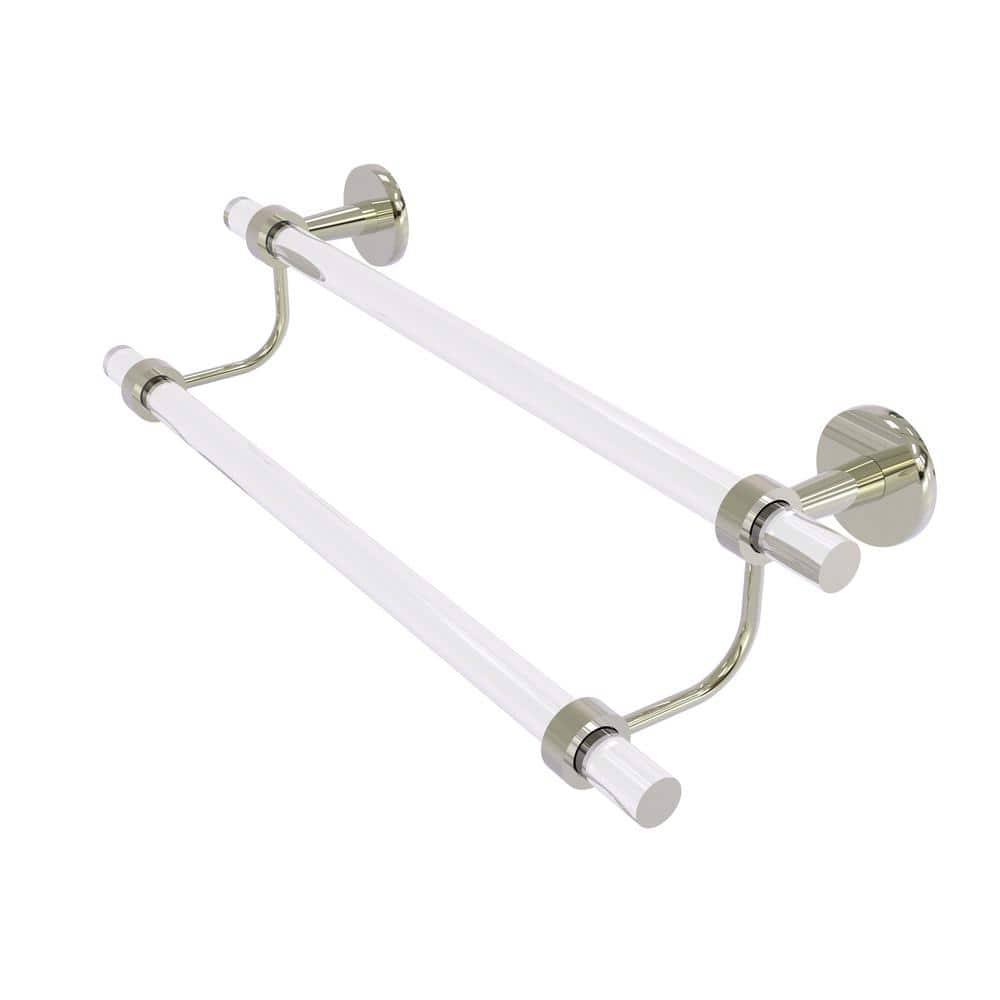 Allied Brass Clearview 36 in. Double Towel Bar in Polished Nickel