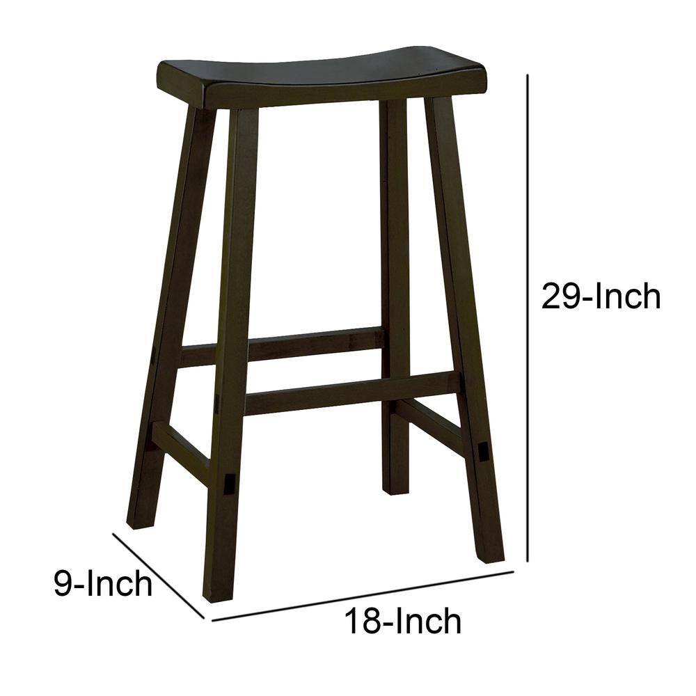 Black 29" Backless Saddle Wood Counter Stool