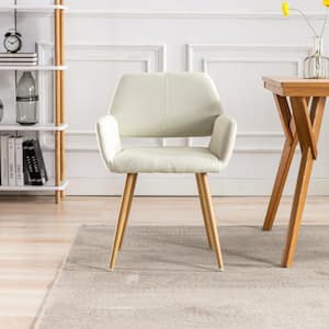 Mid-Century Beige Fabric Living Room Dining Room Barrel Accent Chair Side Seat Armchair Vanity Chair with Metal Legs